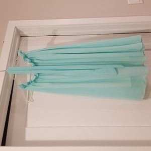 Ruffled Neck Belted Turquoise Dress Size XS